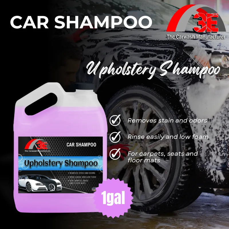 1 Gallon Upholstery Shampoo car shampoo for stain removal, low foam rinse, and interior detailing.