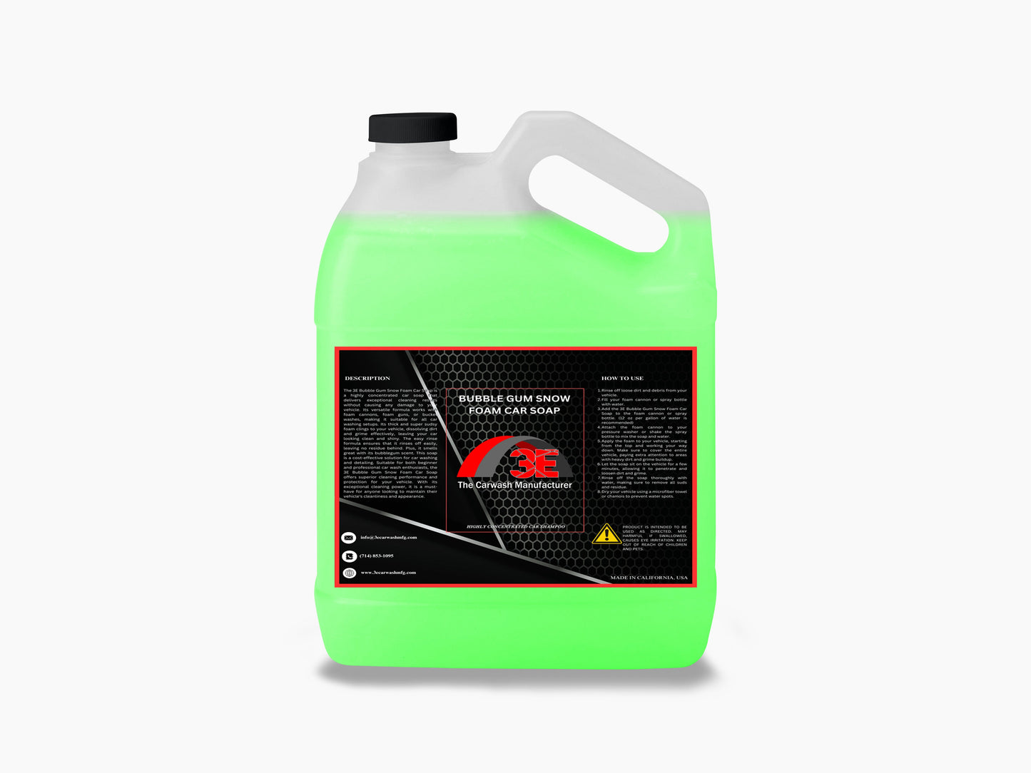 Bubblegum Snow Foam Car Shampoo (green) - 3E The Carwash Manufacturer