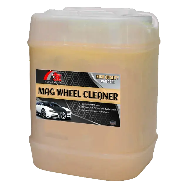 Bulk 5 gallon acid wheel cleaner – brightens chrome and aluminum wheels display image.