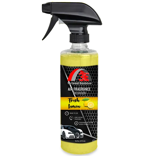 Fresh Lemon Air Freshener & Odor Eliminator 16oz spray bottle by 3E The Carwash Manufacturer.