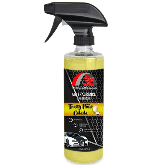 Frosty Pina Colada Air Freshener 16 oz spray bottle front view – long-lasting car odor eliminator.