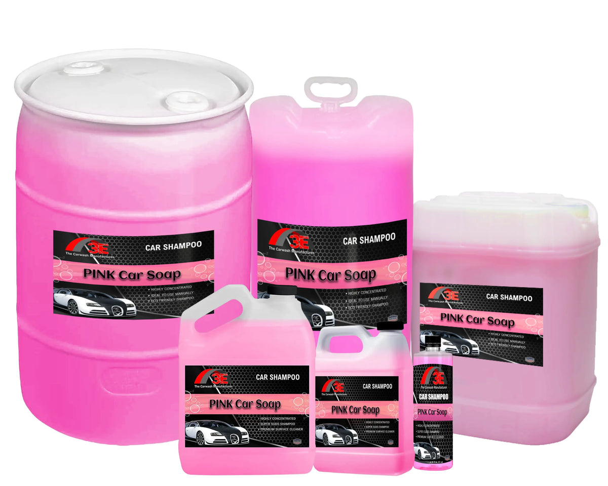 Pink Car Wash Soap – High Foaming Car Shampoo with Bubblegum Scent 3E The Carwash Manufacturer