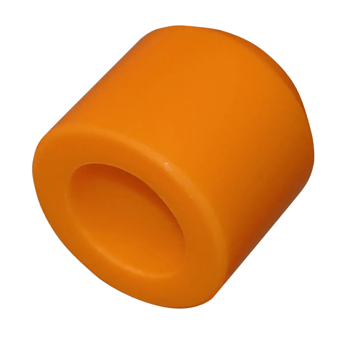 Pusher wheel 3.375-inch diameter x 3.062-inch length x 2.031-inch bore virgin-grade UHMW for Hanna and Econocraft roller assemblies.