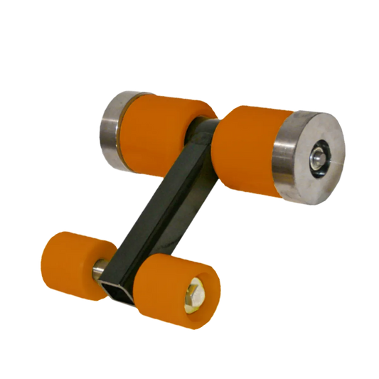 RCV Roller with Square Tube Assembly featuring D88K 2.25 inch Idler Wheels for Hanna and Sonny’s car wash conveyor systems.