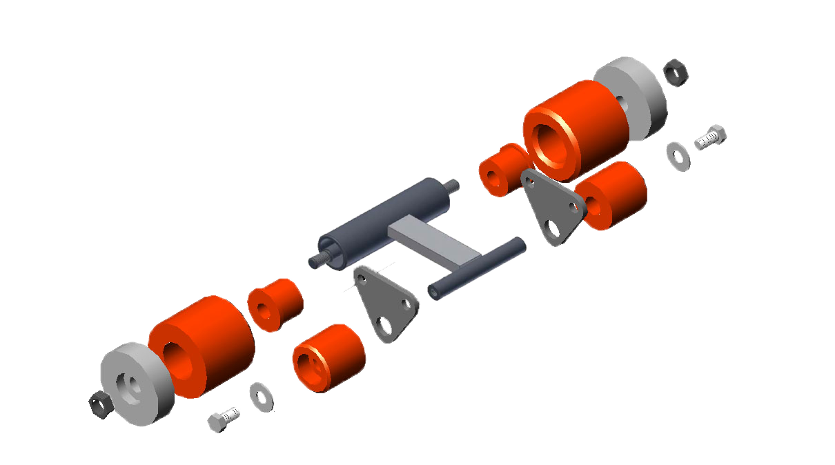 RCV Roller w/Flat Bar Assy w/D88K 1-1/8" Idler Wheel