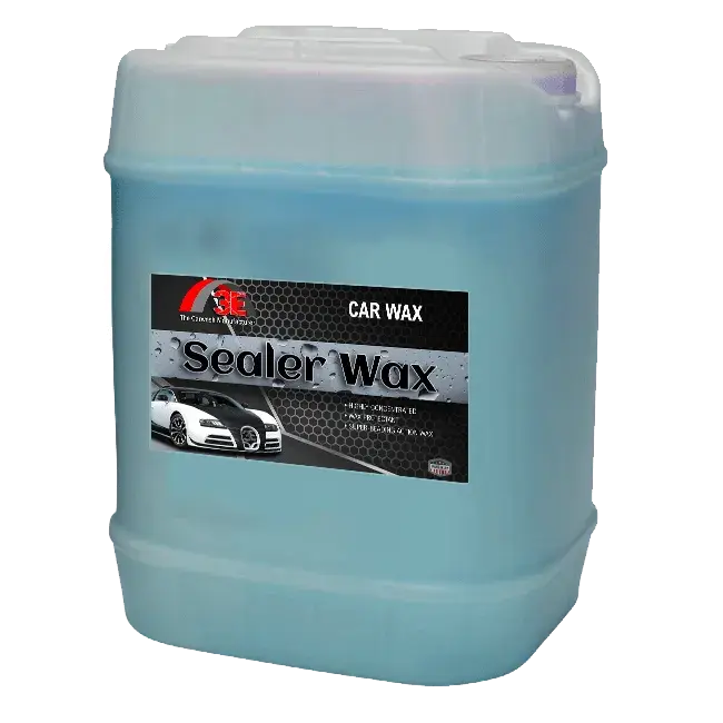 Sealer Wax 5 gallon car wax for automotive paint protection and water beading in car wash systems.