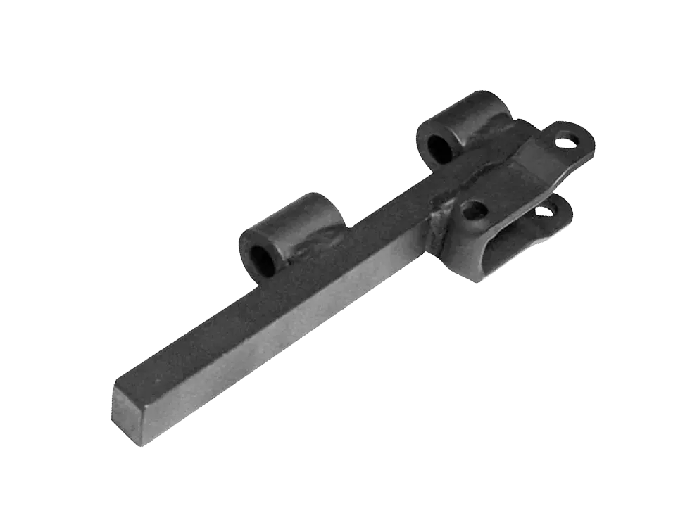 Steel frame link head with D88K carrier link for 2-pin 3-inch wheel frame used in Hanna conveyor systems.