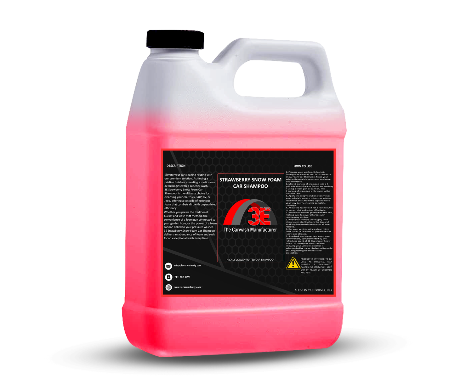 Strawberry Snow Foam Car Shampoo - 3E The Carwash Manufacturer