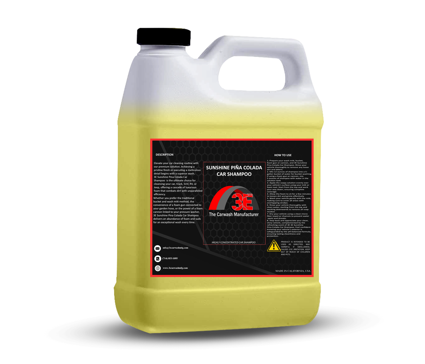 Sunshine Pina Colada Car Shampoo - 3E The Carwash Manufacturer