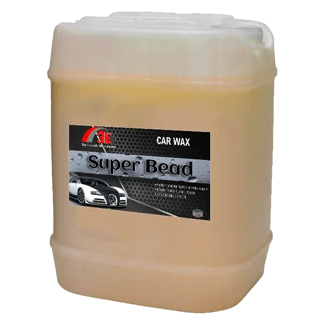 Super Bead 5 gallon car wax for automotive paint protection and water beading in car washes.
