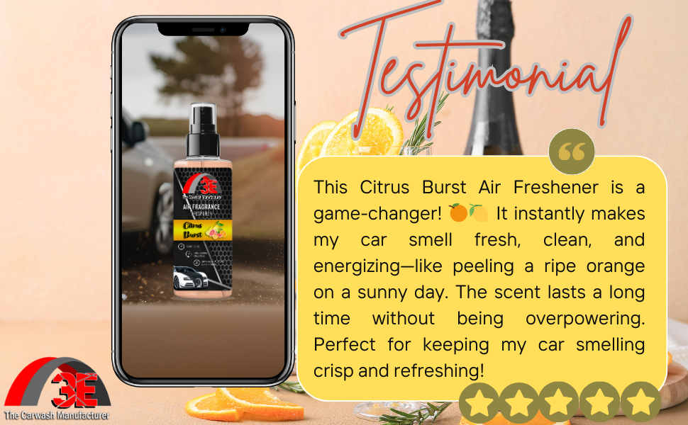 CITRUS BURST SCENT AIR FRESHENER - 3E The Carwash Manufacturer