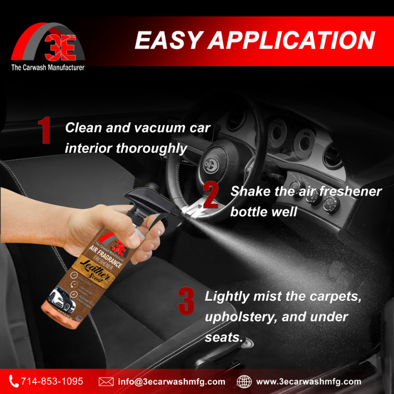 Leather Air Freshener How to Use- 3E The Carwash Manufacturer