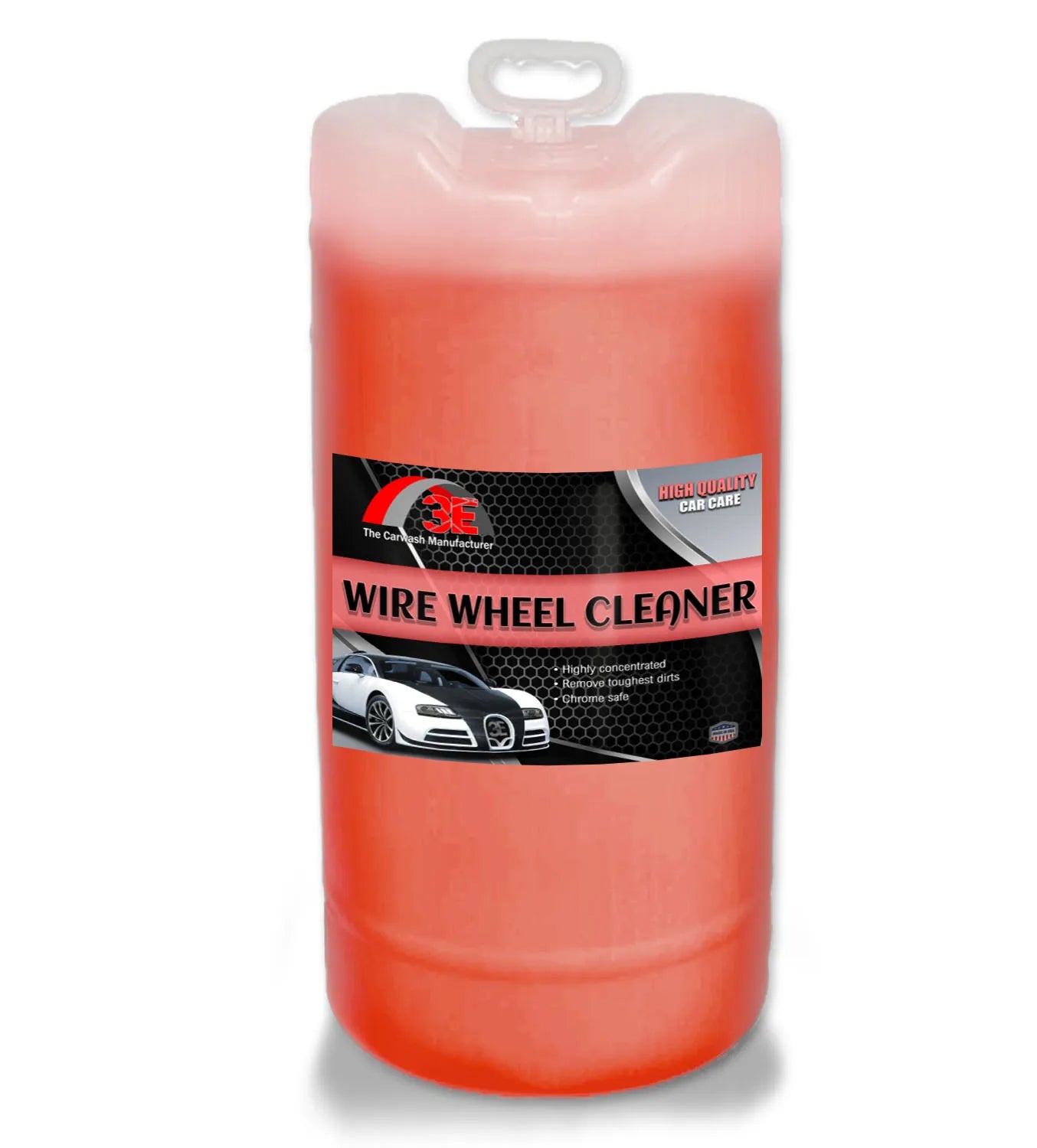 15 gal acid free bulk wheel cleaner for tunnel car wash and detailing shops.
