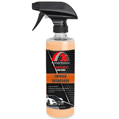 16 oz Orange Car & Engine Degreaser spray – heavy duty automotive degreaser for engines, wheels, and tires display image.