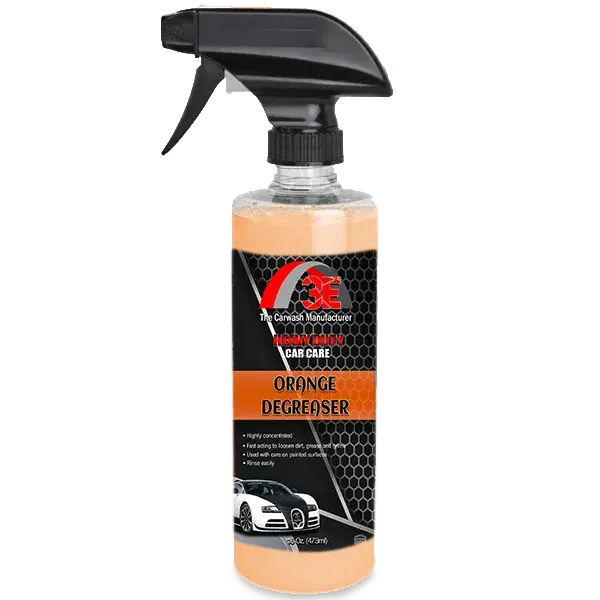 16 oz Orange Car & Engine Degreaser spray – heavy duty automotive degreaser for engines, wheels, and tires display image.