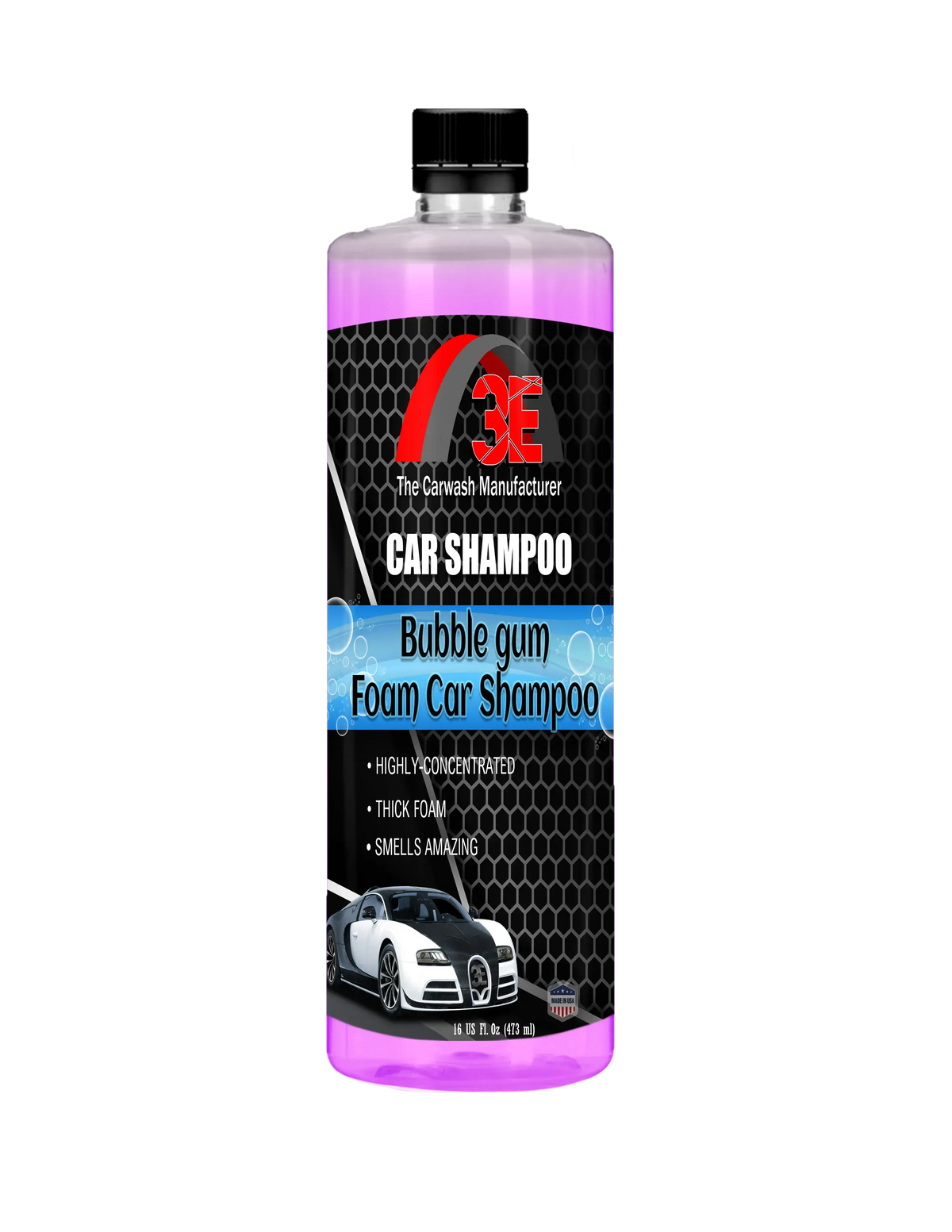 16oz Bubblegum Snow Foam Car Shampoo Purple – premium high foaming car wash soap for car care and mobile detailing.