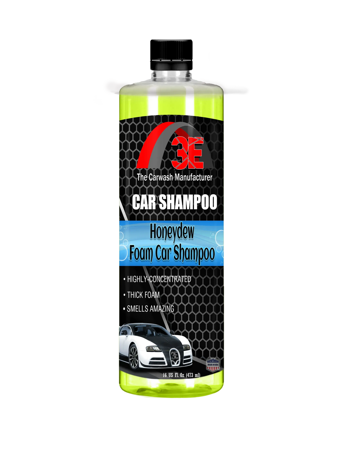 16oz Honeydew Car Shampoo – premium high foam car wash soap for mobile auto detailing and car care use display image.