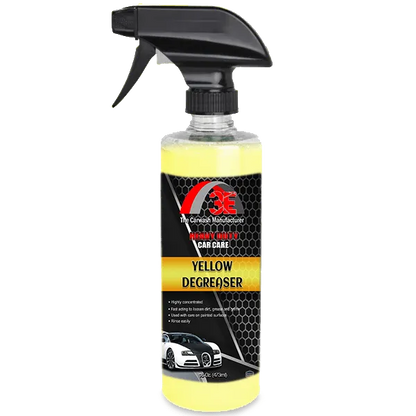 16 oz Yellow Car & Engine Degreaser spray – heavy duty automotive degreaser for engines, wheels, and tire cleaning.