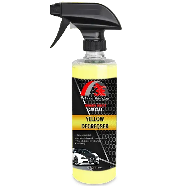 16 oz Yellow Car & Engine Degreaser spray – heavy duty automotive degreaser for engines, wheels, and tire cleaning.
