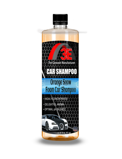16oz Orange Snow Foam Car Shampoo – premium high foam car wash soap for car detailing and mobile car care.