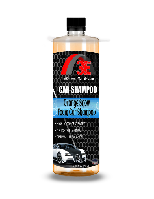 16oz Orange Snow Foam Car Shampoo – premium high foam car wash soap for car detailing and mobile car care.