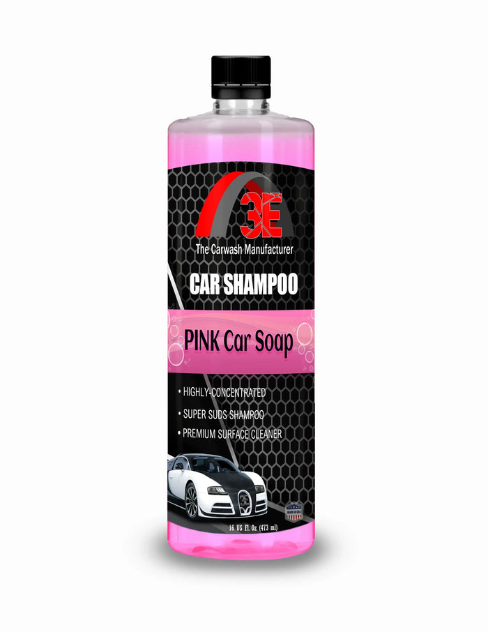 16oz Pink Car Wash Soap – premium high foaming car shampoo with bubblegum fragrance for car owners and detailers.