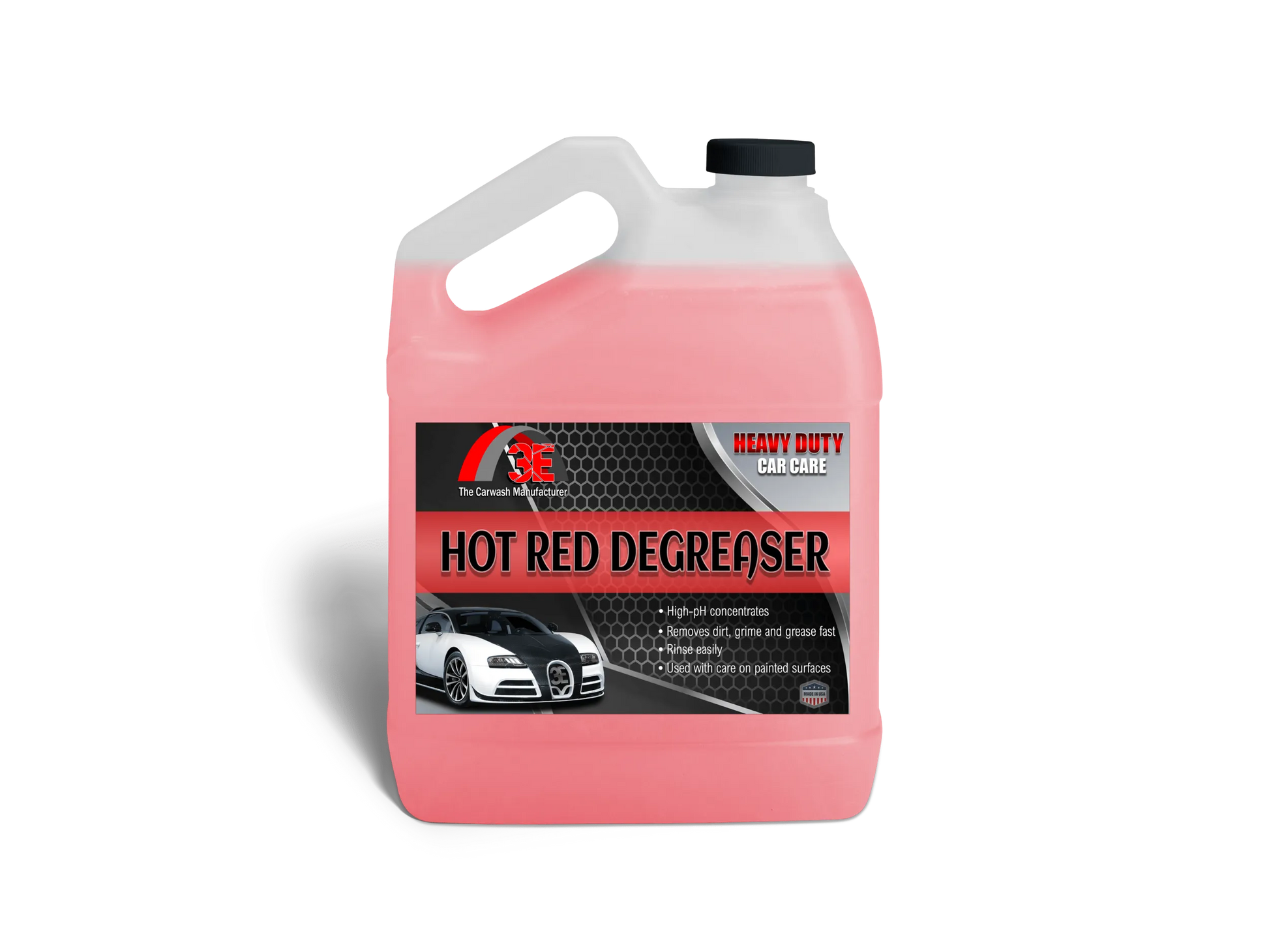 1 gallon Hot Red Car & Engine Degreaser – heavy duty automotive degreaser for engines, wheels, and tire cleaner display image.