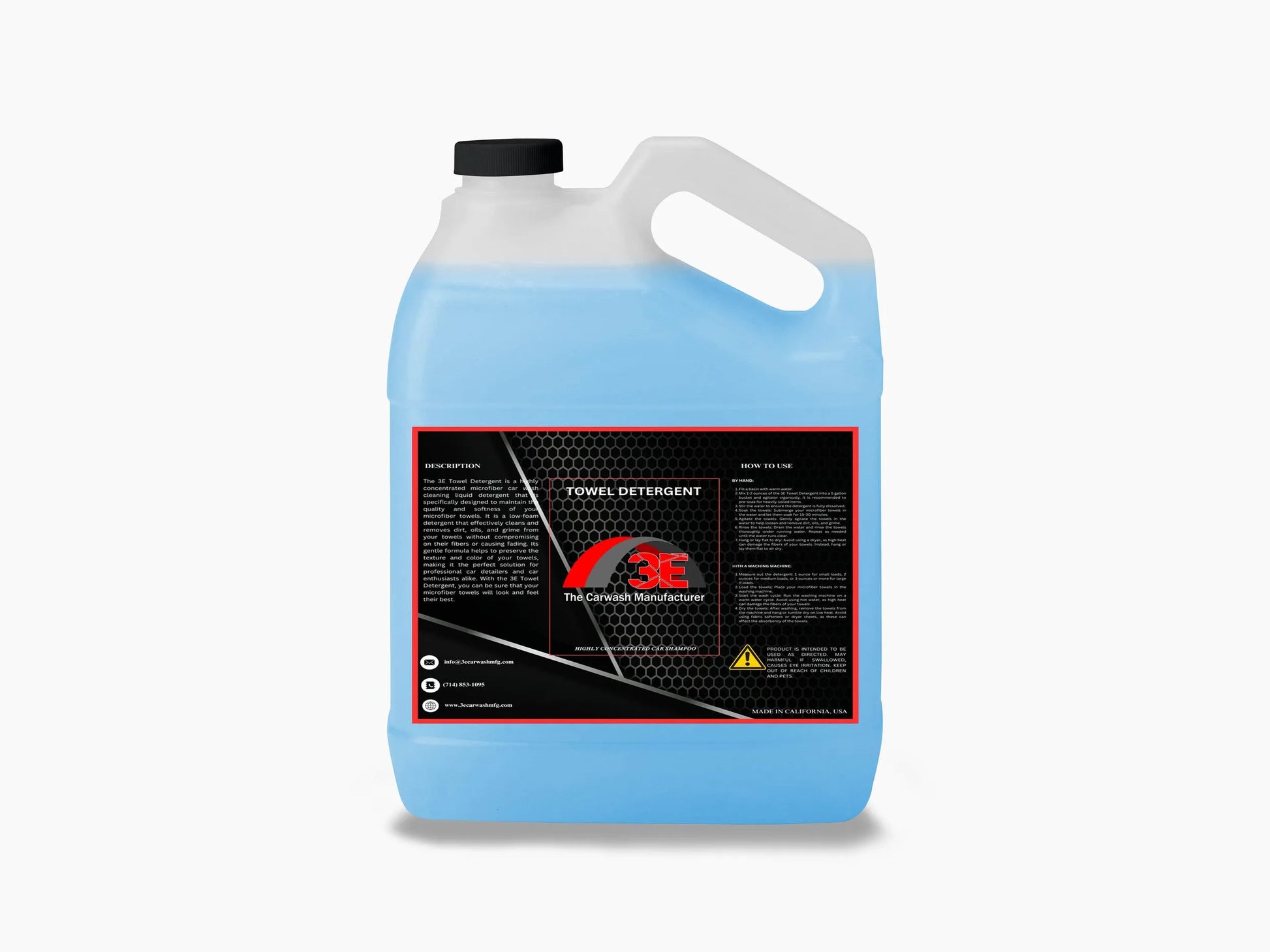 1 gallon Towel Detergent Car Shampoo – professional car wash soap for mobile auto detailing and car care back view.