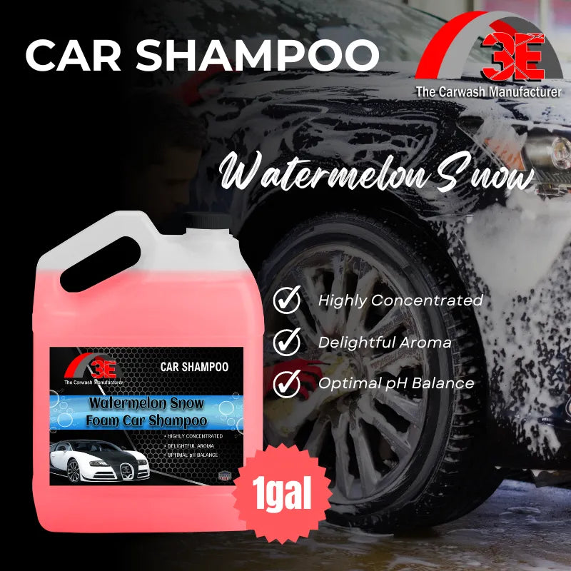 1 gallon Watermelon Snow Foam Car Shampoo – high foaming car wash soap with delightful watermelon scent for car detailing and mobile auto detailing.