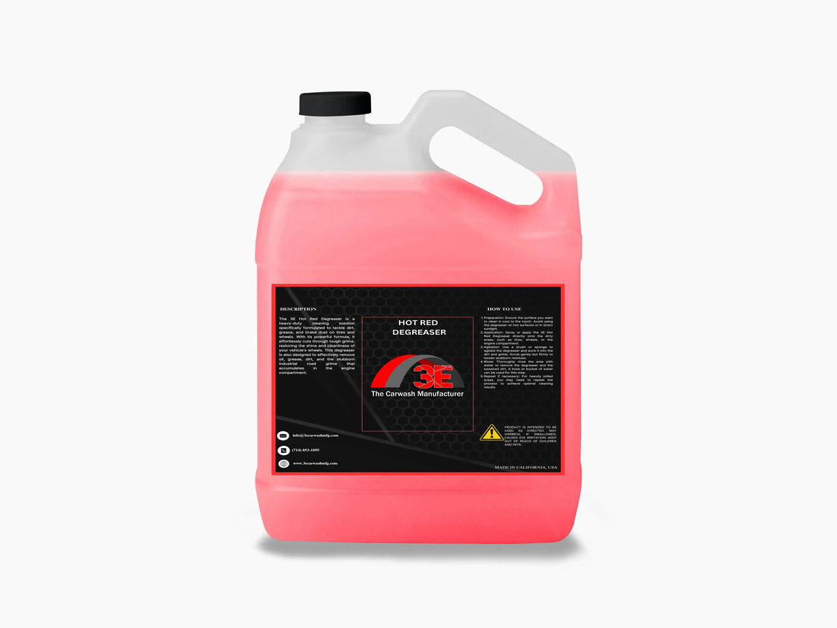 1 gallon Hot Red Car & Engine Degreaser – heavy duty automotive degreaser for engines, wheels, and tire cleaner back view.