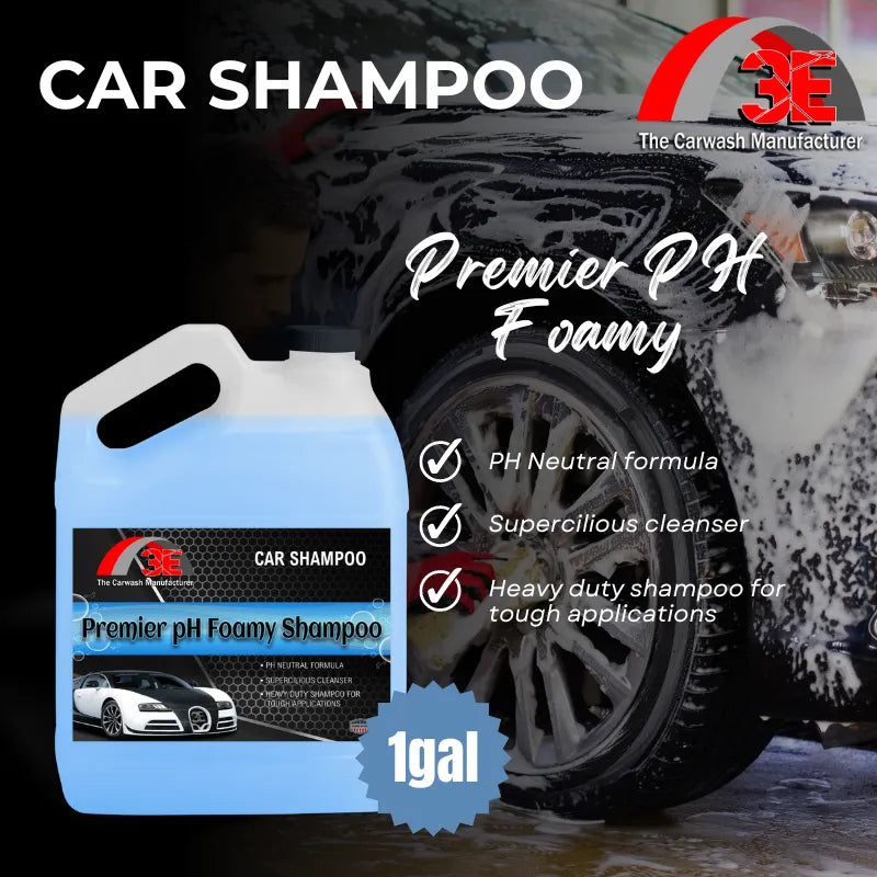 1 gallon Premier pH Foamy Shampoo premium high foaming car wash soap safe pH neutral car shampoo for car detailing.