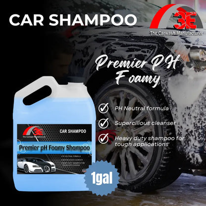1 gallon Premier pH Foamy Shampoo premium high foaming car wash soap safe pH neutral car shampoo for car detailing.