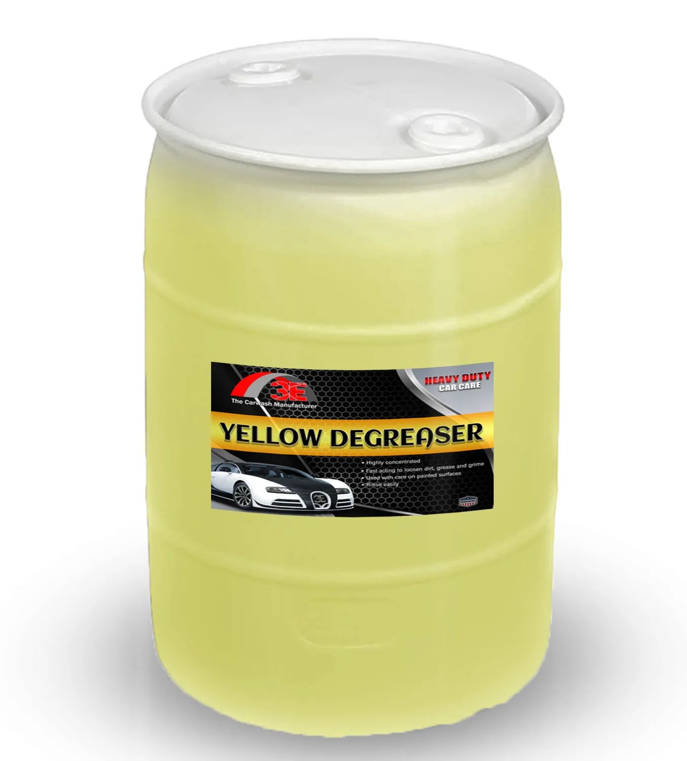 30 gallon Yellow Degreaser heavy duty car degreaser and engine degreaser for car wash owners – bulk automotive cleaner display image.