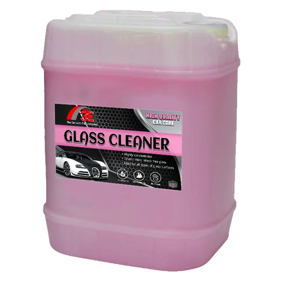 3E Glass Cleaner Pink 5 gallon container, ammonia free car window glass cleaner and windshield cleaning solution.