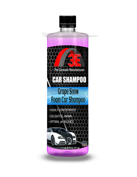 3E Grape Snow Foam Car Shampoo 16 oz bottle – professional high foaming car wash soap for detailers.