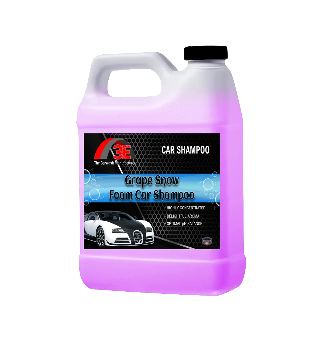 3E Grape Snow Foam Car Shampoo 64oz – high foam car wash soap for detailers, car wash owners, and mobile auto detailing.