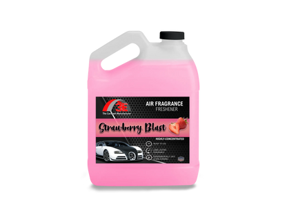 3E Strawberry Blast Air Freshener 1 Gallon – sweet strawberry scent, professional-grade odor eliminator, long-lasting fragrance for car, home, and office use display image.