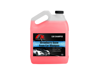3E Strawberry Snow Foam Car Shampoo 1 Gallon – premium high foam car wash soap, pH balanced for car detailing display image.