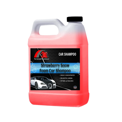 3E Strawberry Snow Foam Car Shampoo 64 oz – high foaming car wash soap, pH balanced formula for car detailing display image.