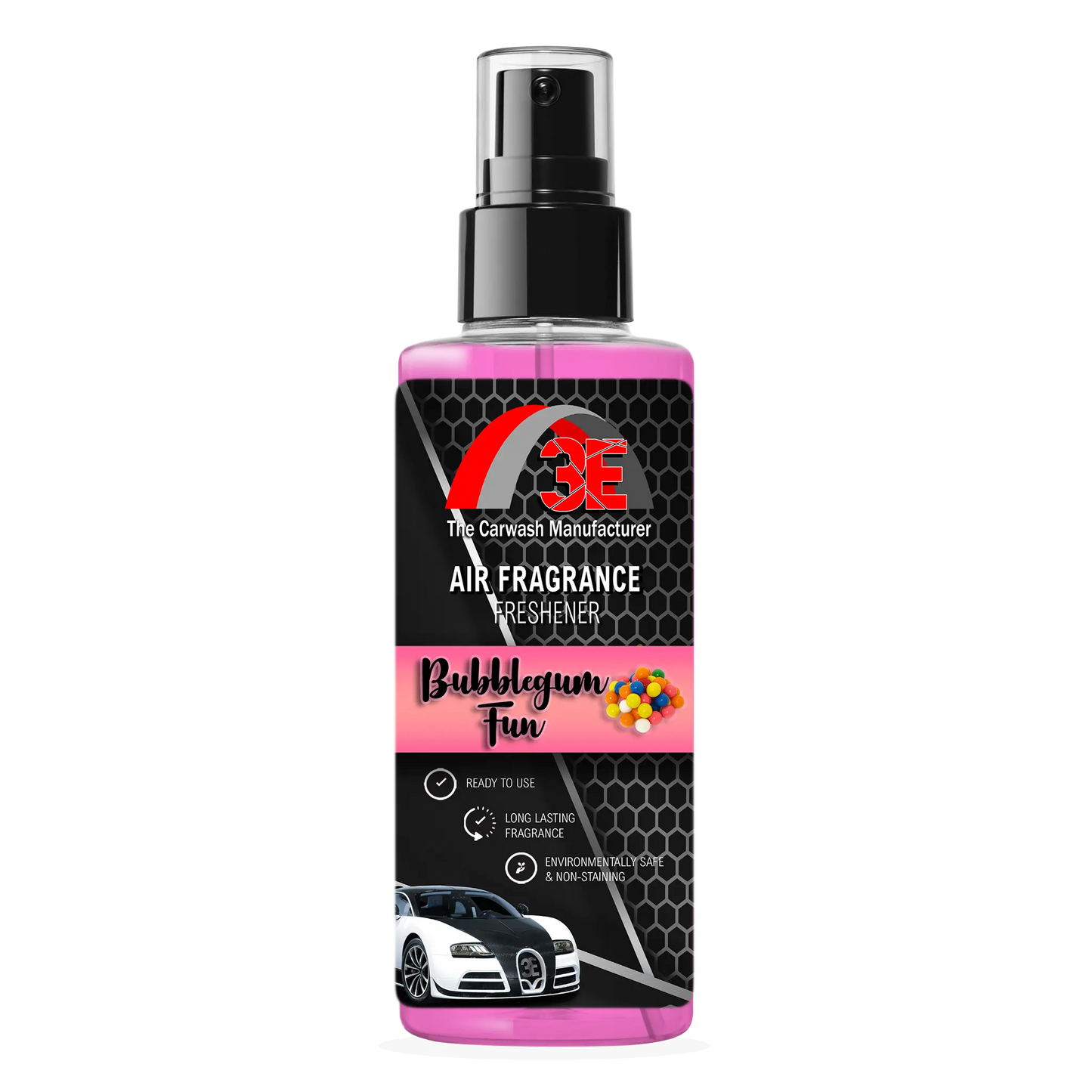 3E The Carwash Manufacturer Bubblegum Fun Air Freshener and Odor Neutralizer 4oz spray bottle.