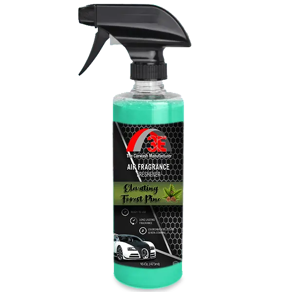 3E The Carwash Manufacturer Elevating Forest Pine Air Freshener and Odor Eliminator 16 oz spray bottle.