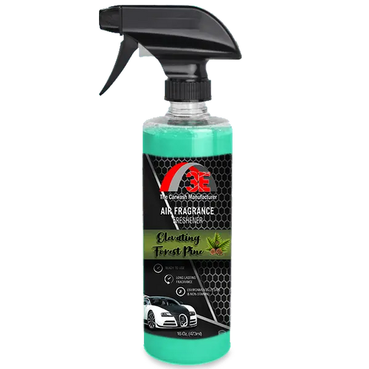 3E The Carwash Manufacturer Elevating Forest Pine Air Freshener and Odor Eliminator 16 oz spray bottle.