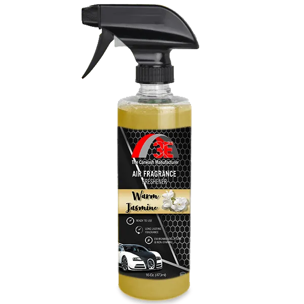 3E Warm Jasmine Air Freshener in 16oz spray bottle – long-lasting floral scent and odor eliminator.
