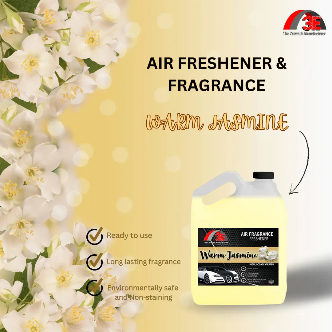 3E Warm Jasmine Air Freshener one gallon – floral scent, long-lasting, ready to use, environmentally safe and non-staining.