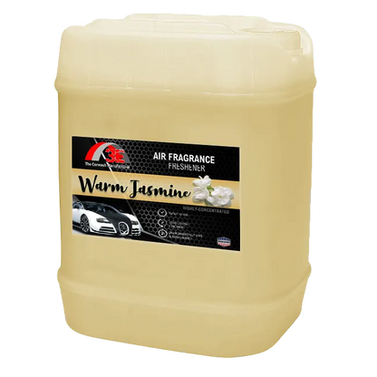 5-gallon container of 3E Warm Jasmine Air Freshener – long-lasting odor eliminator with calming floral scent display image.