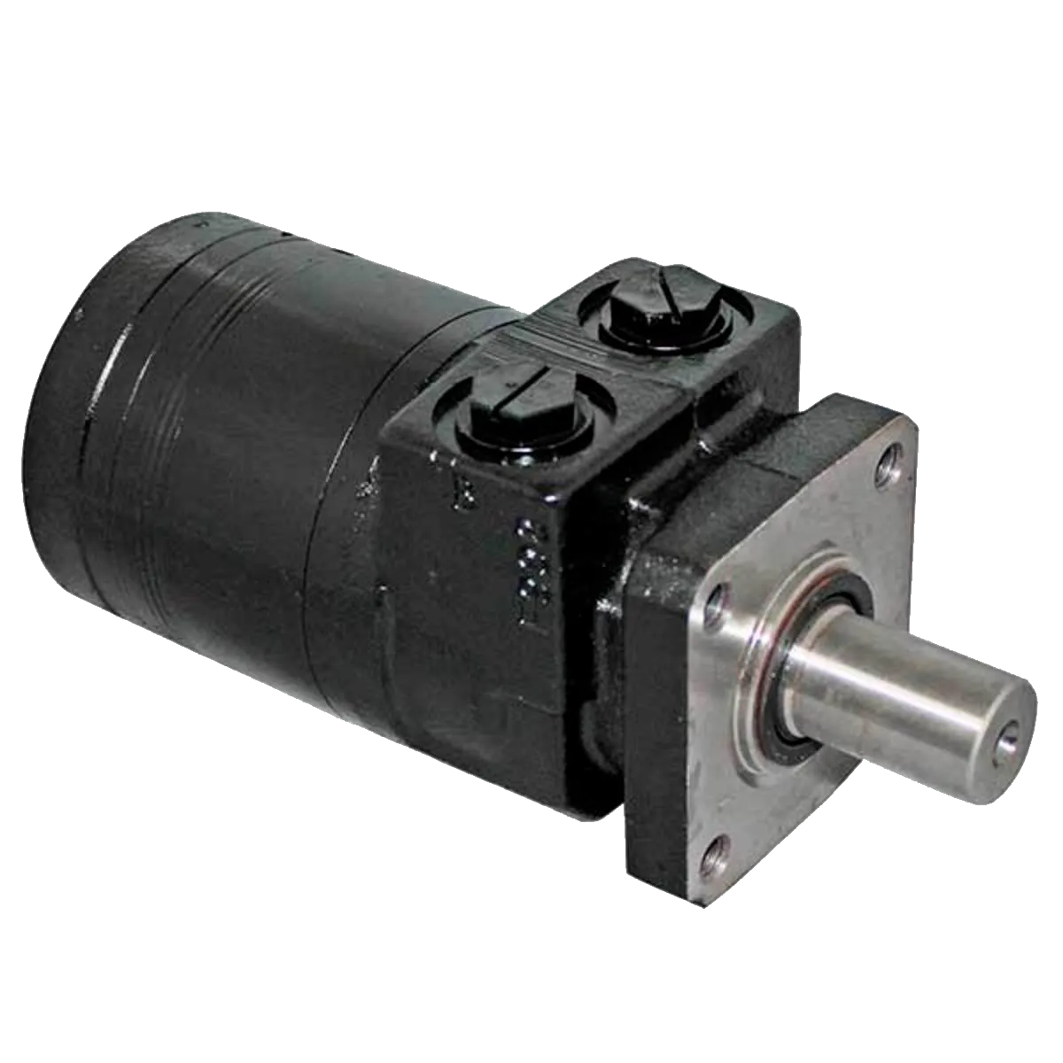 5HP Hydraulic Motor with 4-Bolt Mount, 1in Keyed Shaft, and 0.875in SAE Ports for Tunnel Car Wash Systems.