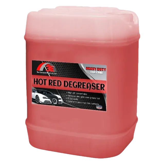 5 gallon Hot Red Car & Engine Degreaser – heavy duty automotive degreaser for engines, wheels, and tire cleaning.