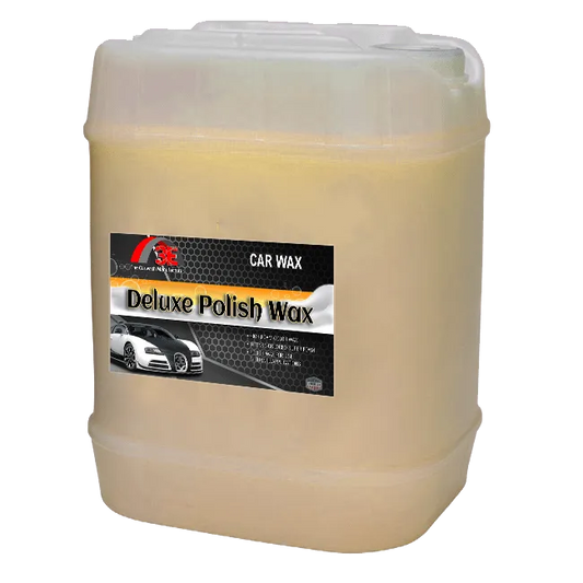 5 gallon Deluxe Polish Wash Yellow – rainbow wax car wash solution for tunnel car wash systems and car wash owners display image.