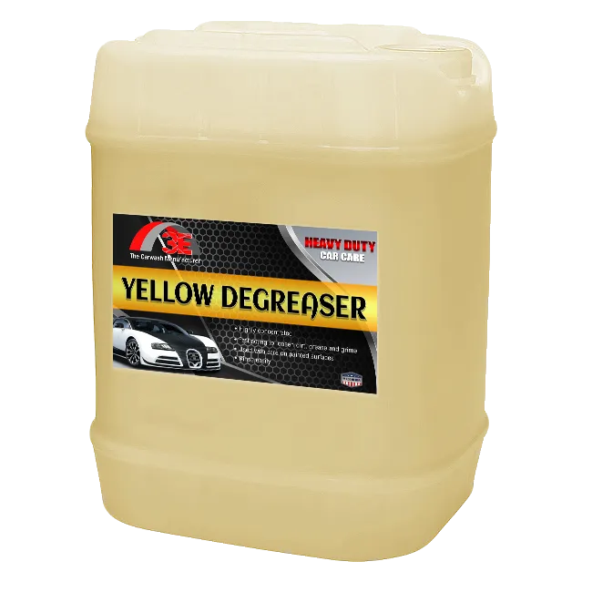 5 gallon Yellow Car & Engine Degreaser – heavy duty degreaser for engines, wheels, and automotive cleaning display image.