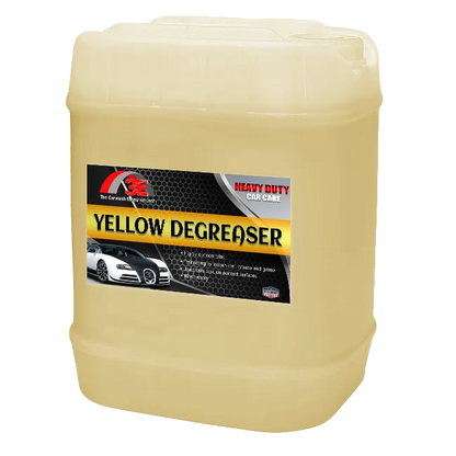 5 gallon Yellow Car & Engine Degreaser – heavy duty degreaser for engines, wheels, and automotive cleaning display image.